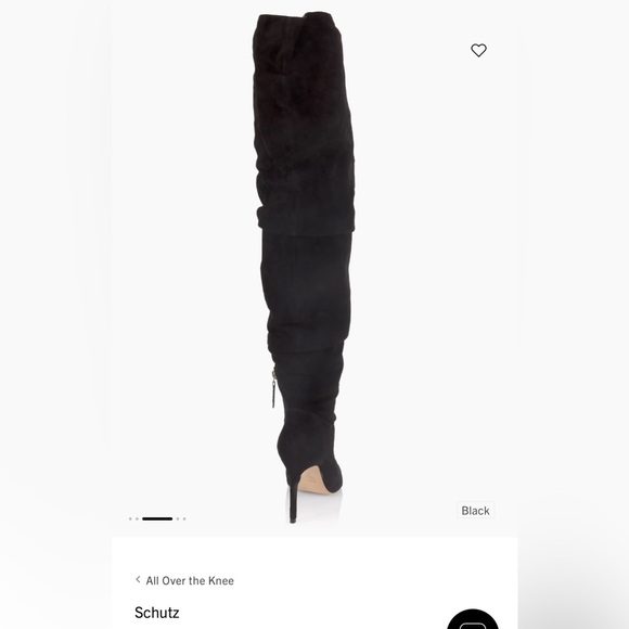 Schutz Ashlee over the knee book in black suede size 8.5 - Picture 2 of 13